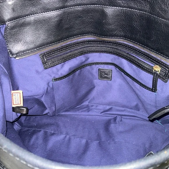 Dooney & Bourke Black Leather Tote Bag - Picture 3 of 4